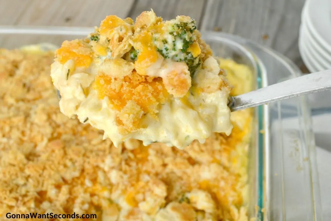 Chicken Broccoli Rice Casserole with cream of mushroom