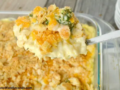 Chicken Broccoli Rice Casserole with cream of mushroom
