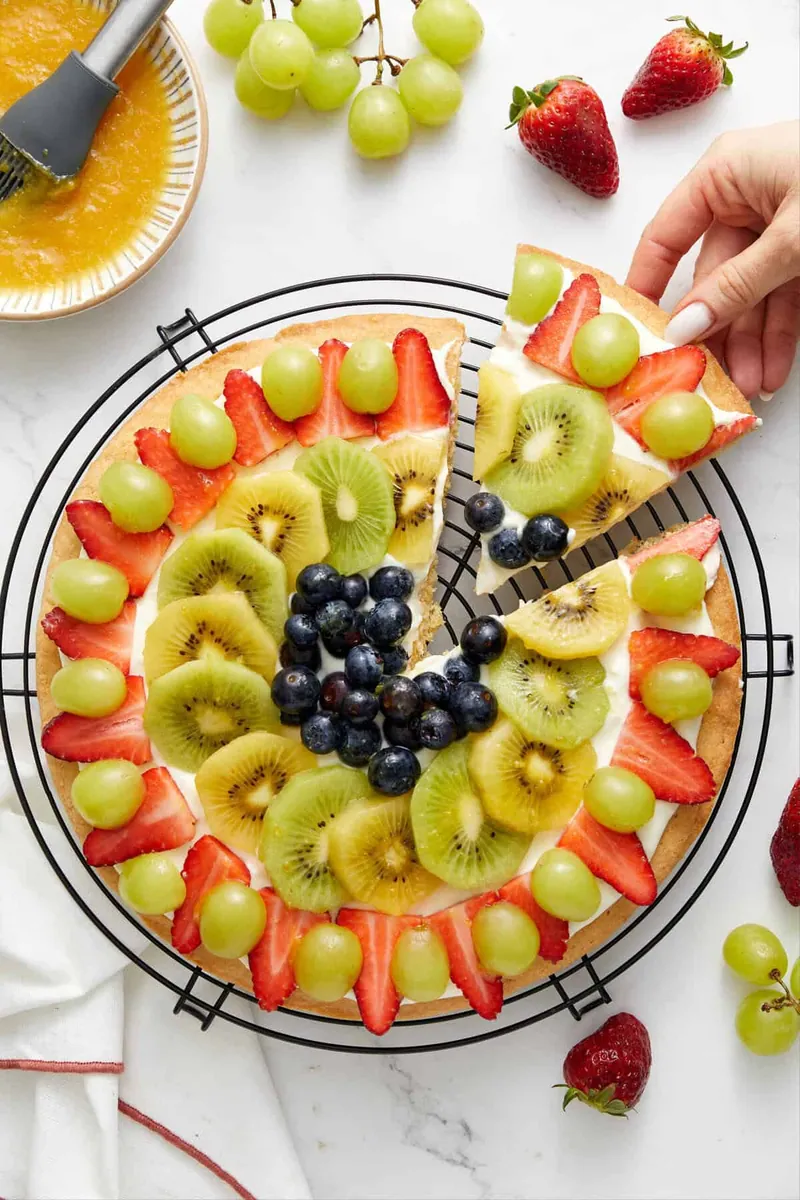 Fresh Fruit Pizza with berries
