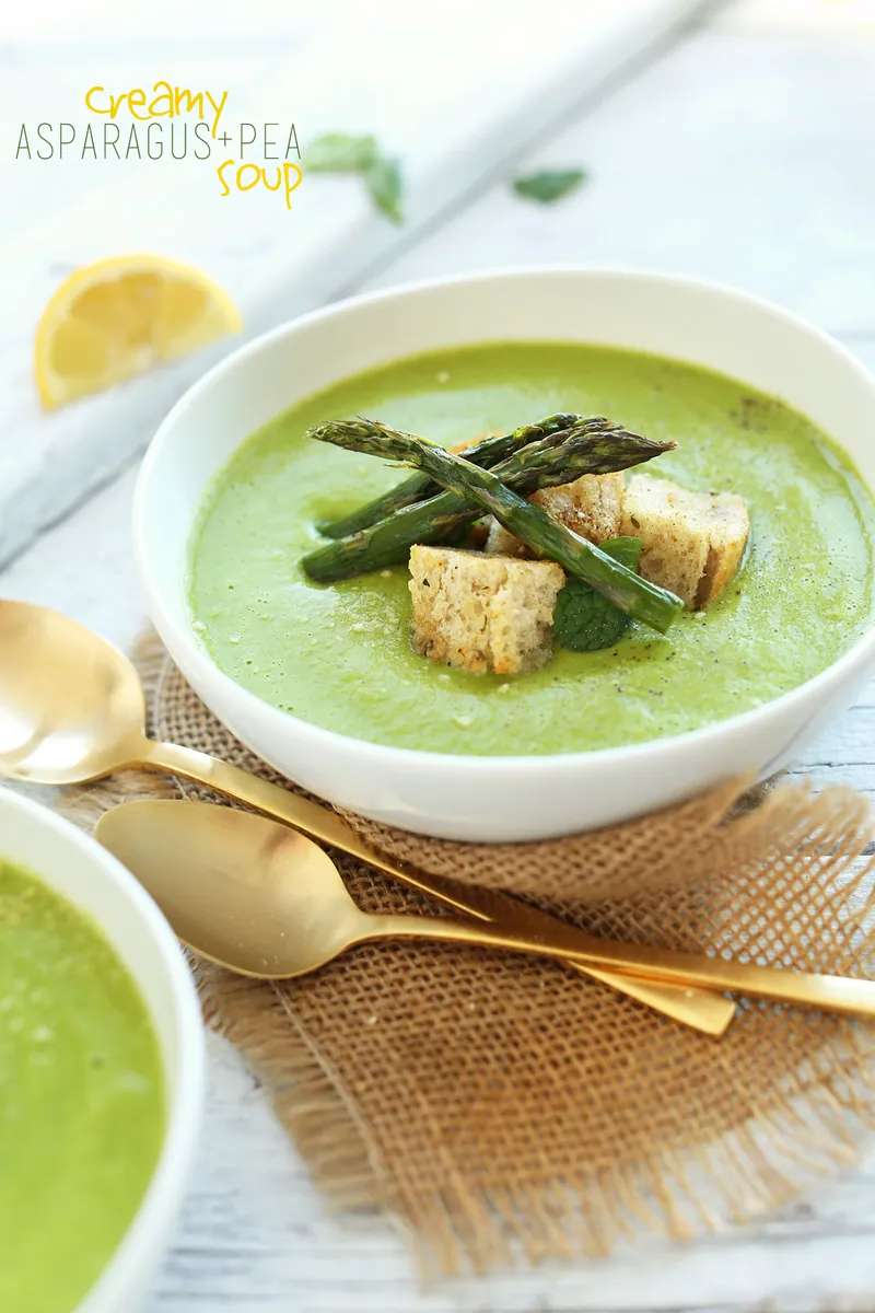 Creamy Asparagus Pea Soup