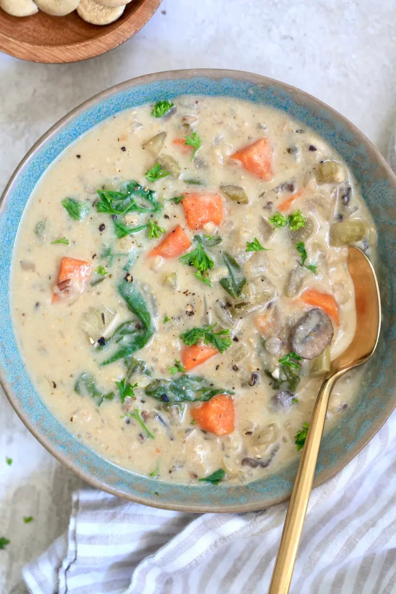Light Mushroom Wild Rice Soup