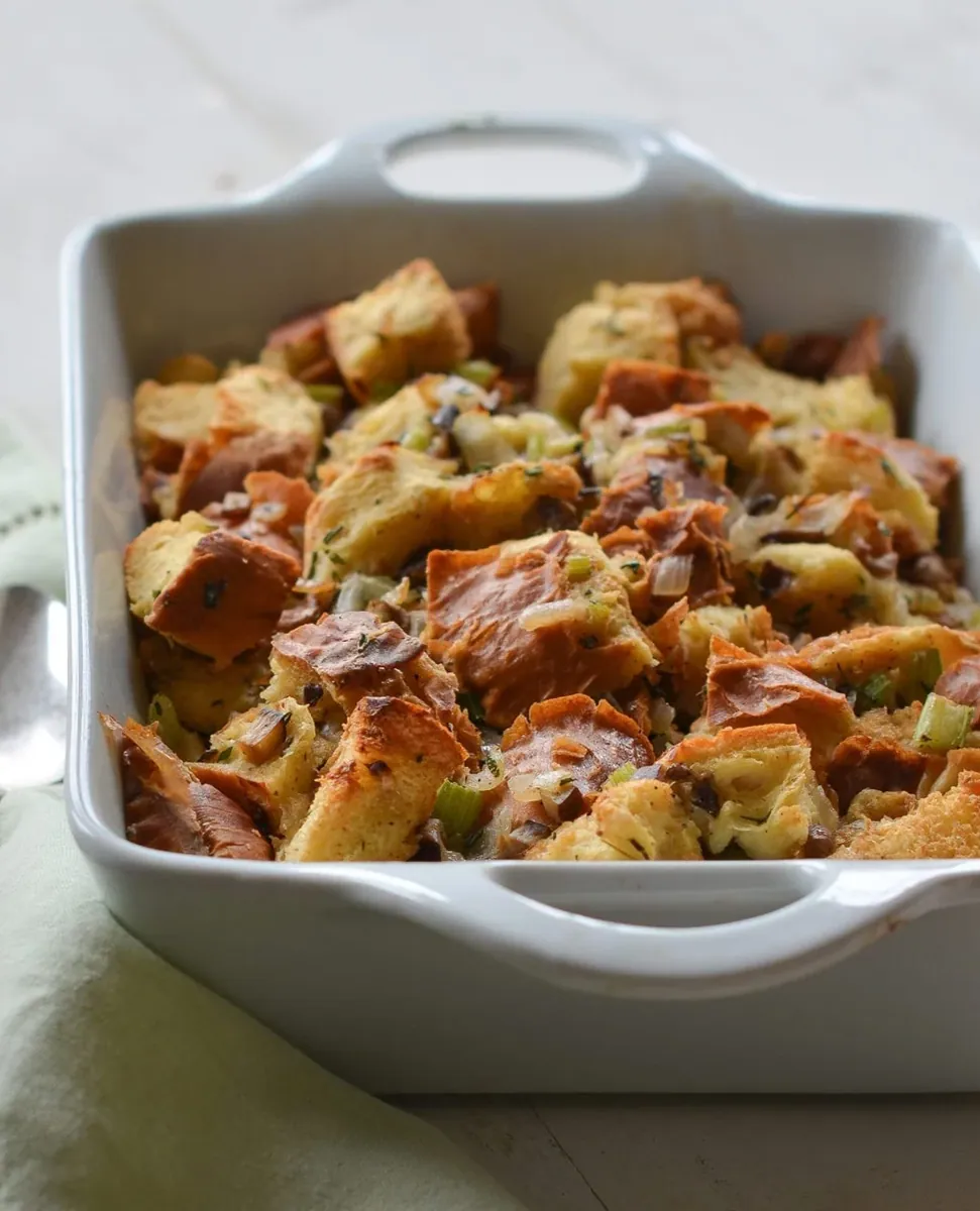 Challah Mushroom Herb Stuffing