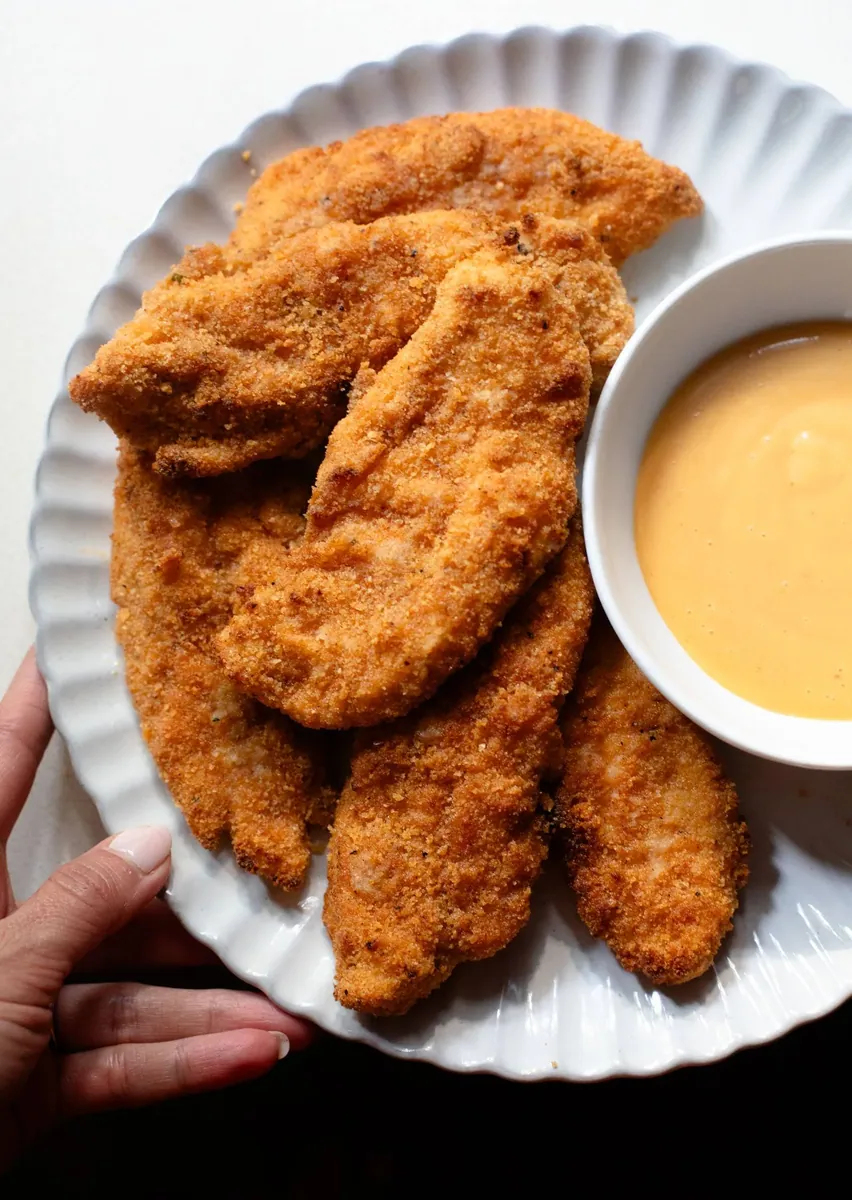 Air Fryer Chicken Tenders with bread crumbs