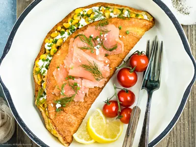 Corn Goat Cheese Omelet