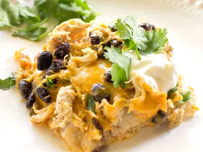 Chicken Black Bean Enchilada Casserole