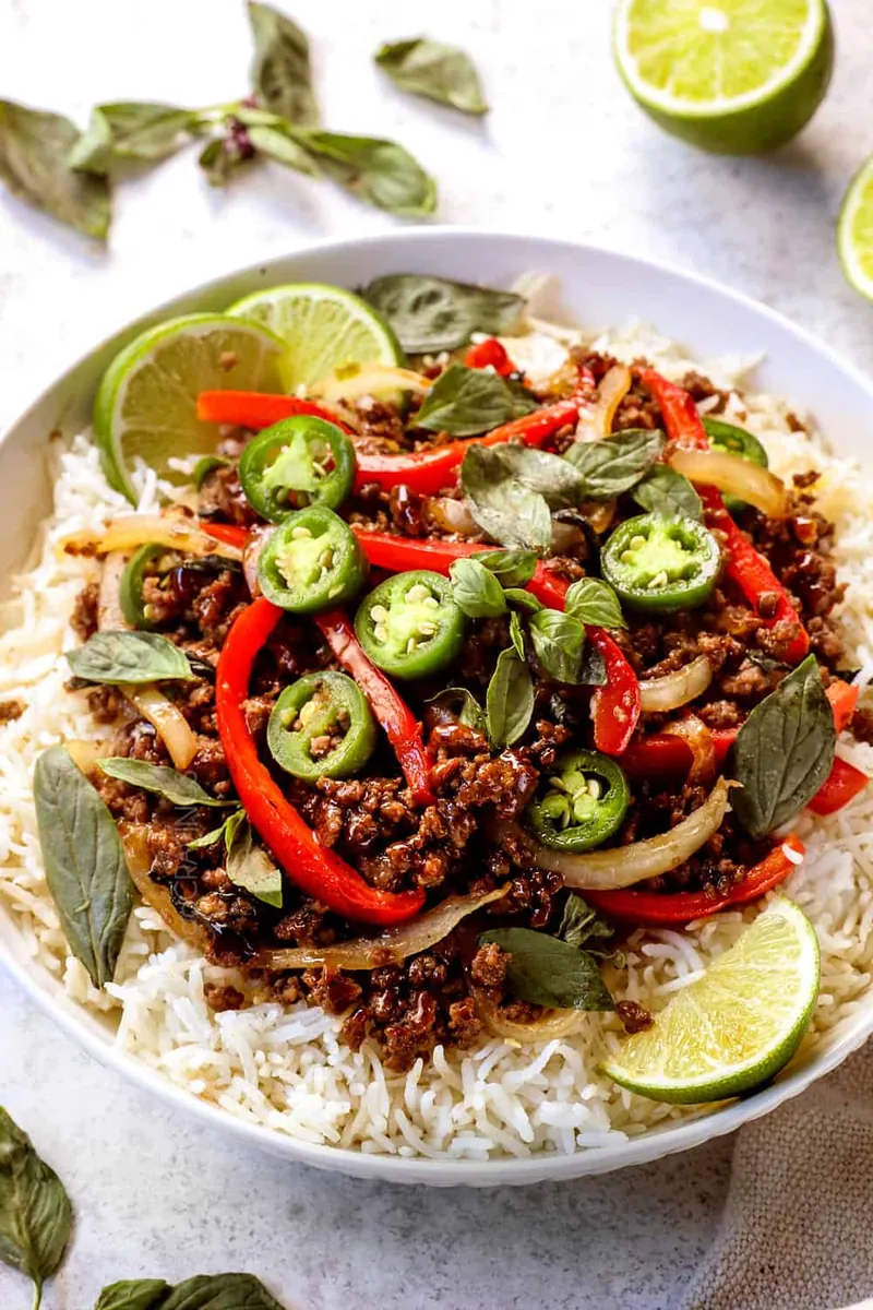 Thai Basil Beef with ground beef