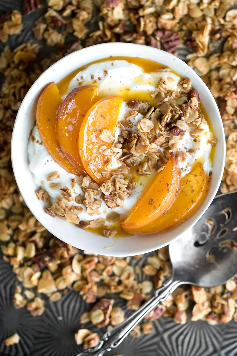 Roasted Peach Yogurt Bowl