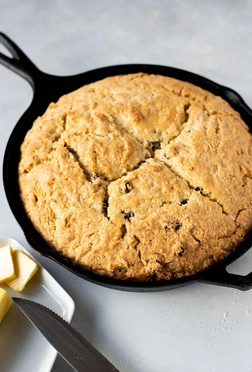 Irish Soda Bread with dried fruit and raisins