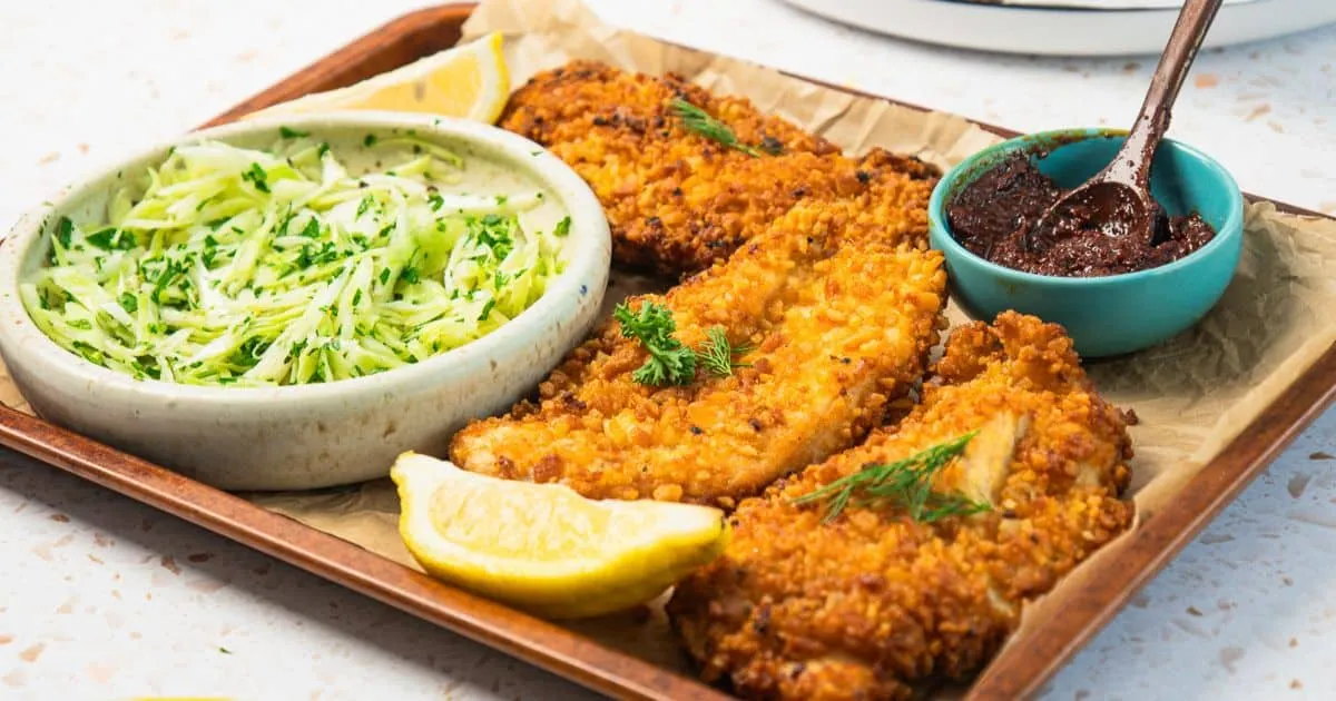 Pretzel Crusted Chicken Schnitzel