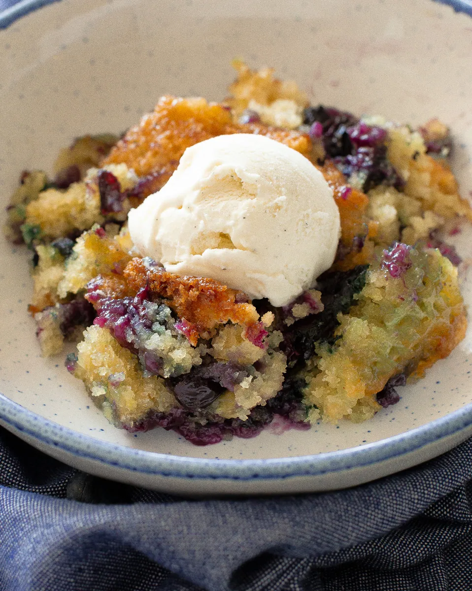 Blueberry Cobbler with berries