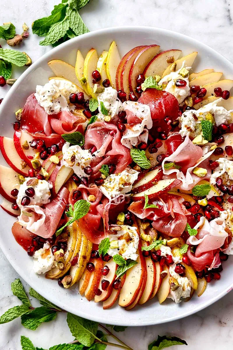 Pear Burrata Prosciutto Salad