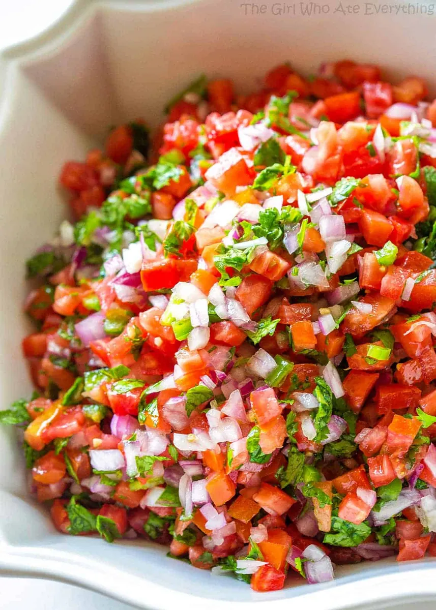 Pico De Gallo with cherry and grape tomatoes
