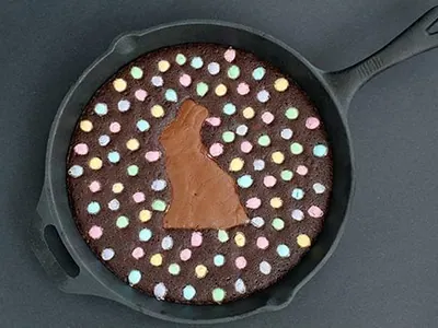 Chocolate Bunny Skillet Brownie