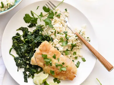 Almond Cod with Coconut Rice