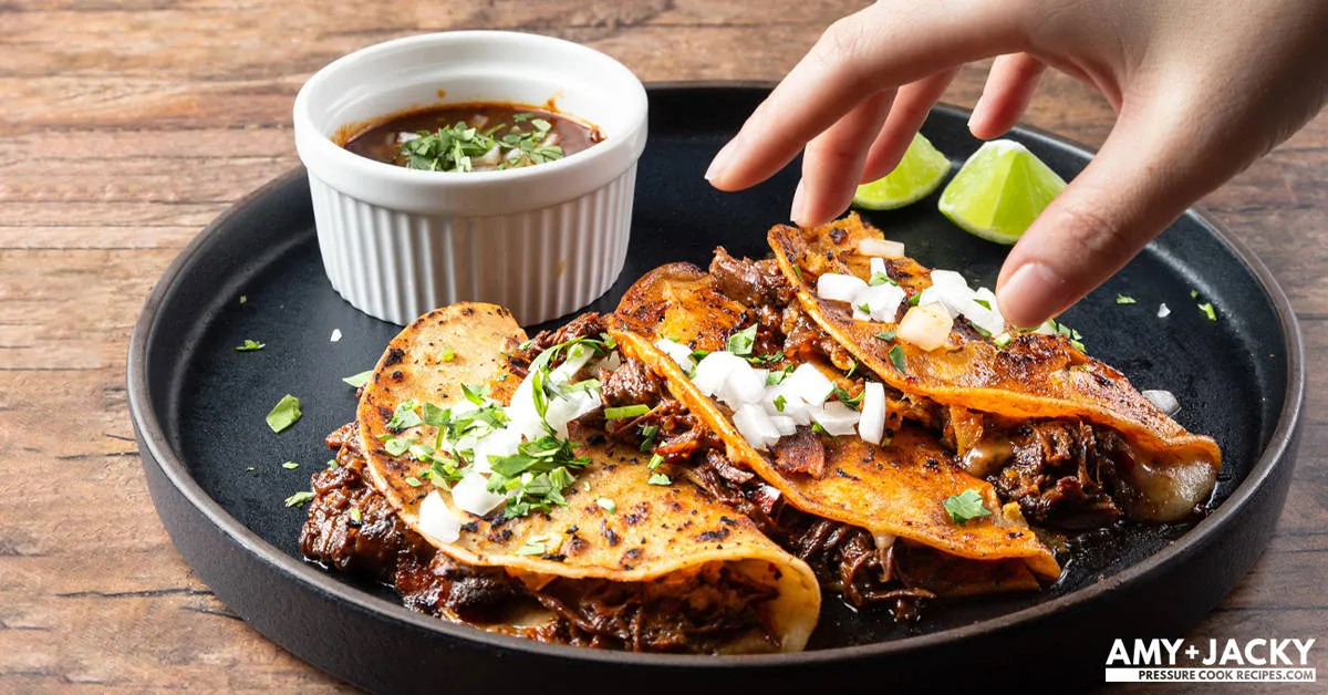 Pressure Cooker Birria Tacos