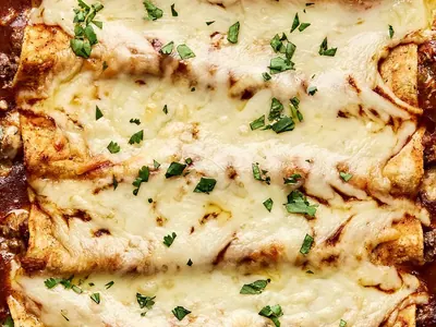 Red Beef Enchiladas with ground beef