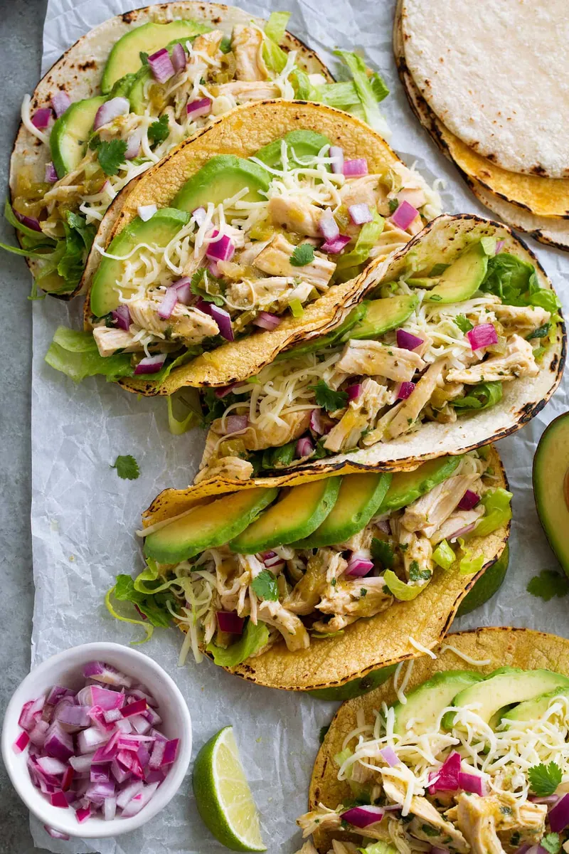Salsa Verde Chicken Tacos