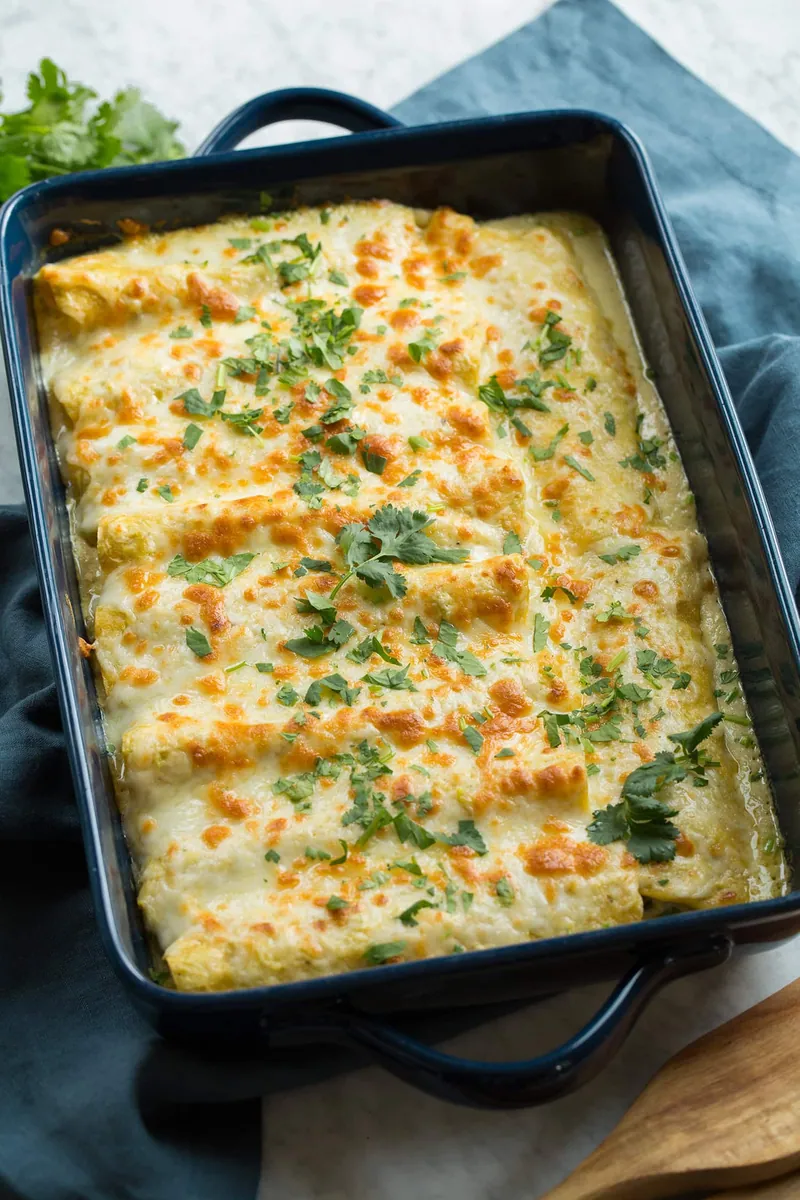 Green Chile Chicken Enchiladas