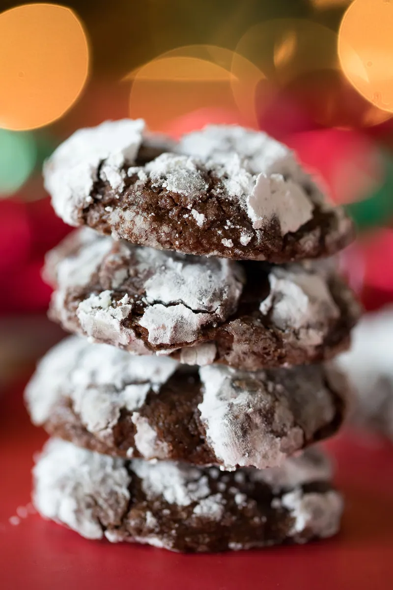 Chocolate Crinkle Cookies with butter