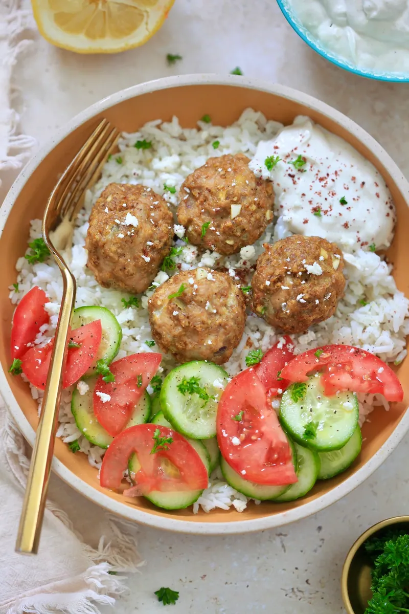 Chicken Shawarma Meatball Bowls