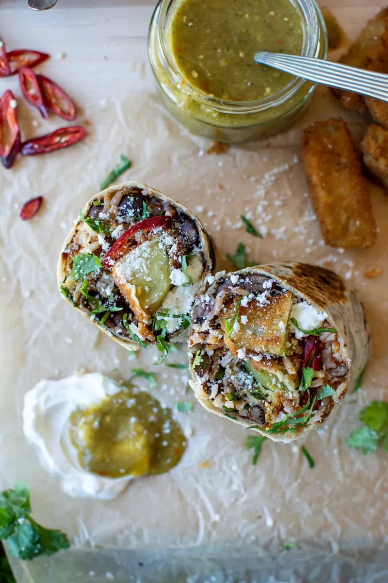 Fried Green Tomato Burritos