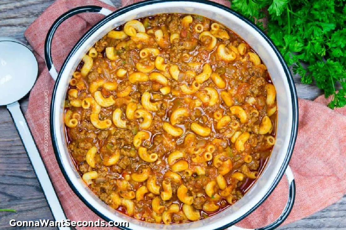 American Chop Suey with ground beef