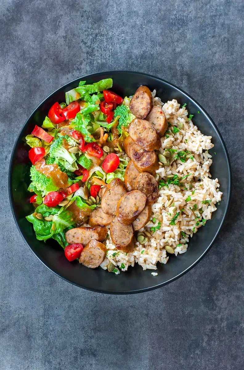 Sausage Veggie Rice Bowls