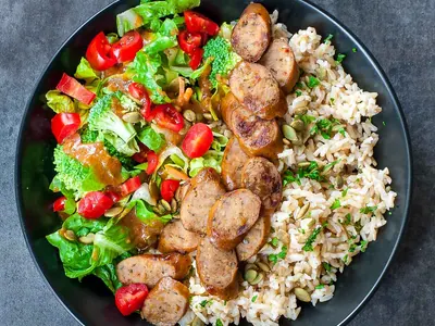 Sausage Veggie Rice Bowls