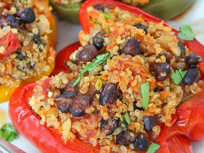 Quinoa Black Bean Stuffed Peppers