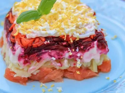 Salmon Layered Beet Salad