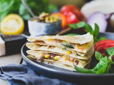 Summer Harvest Cheddar Quesadilla