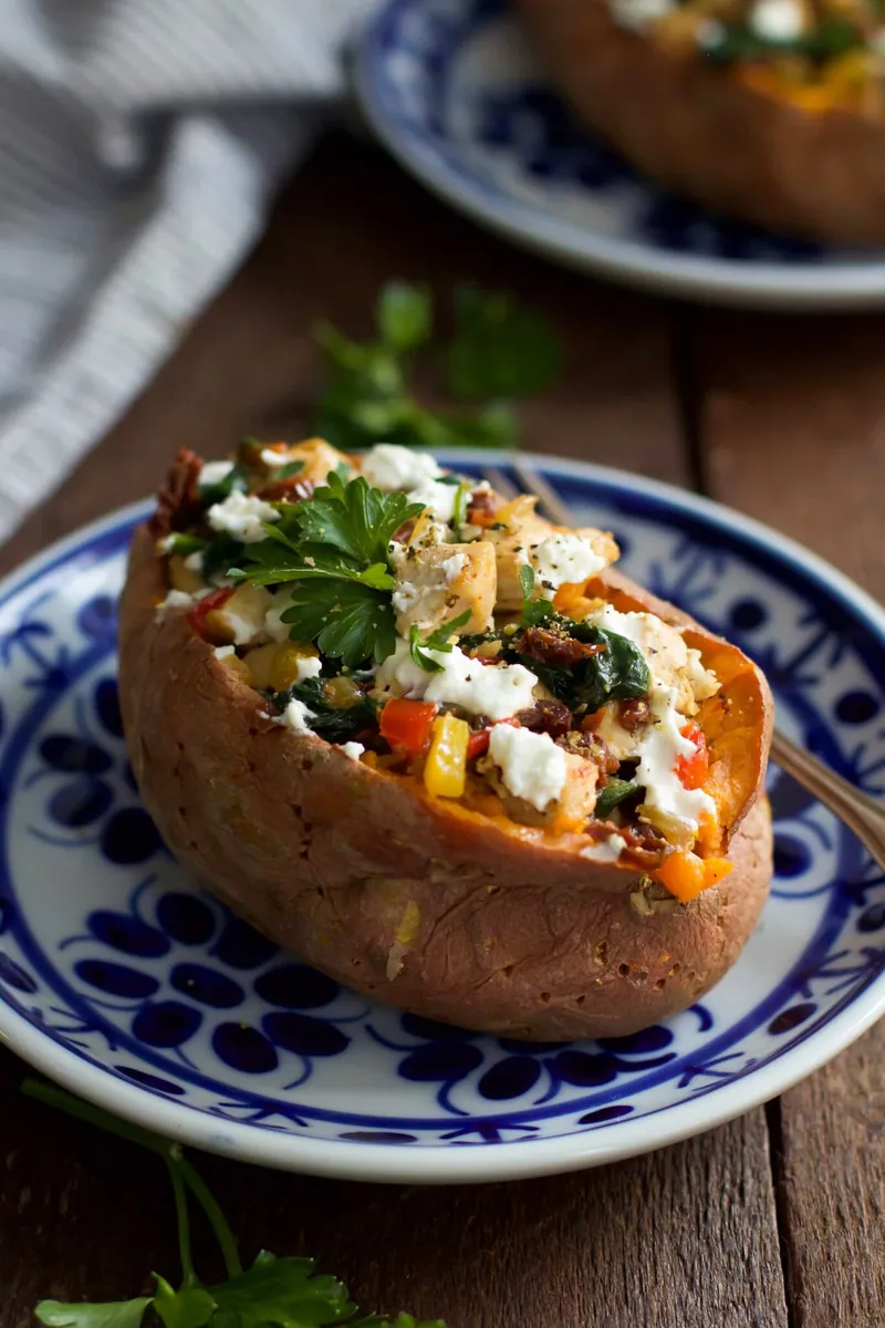 Goat Cheese Chicken Sweet Potatoes