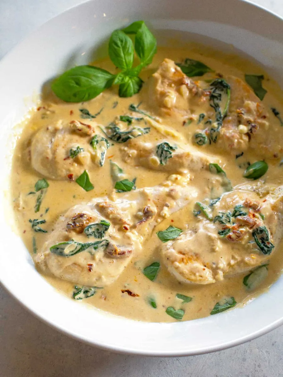 Creamy Chicken Spinach Skillet
