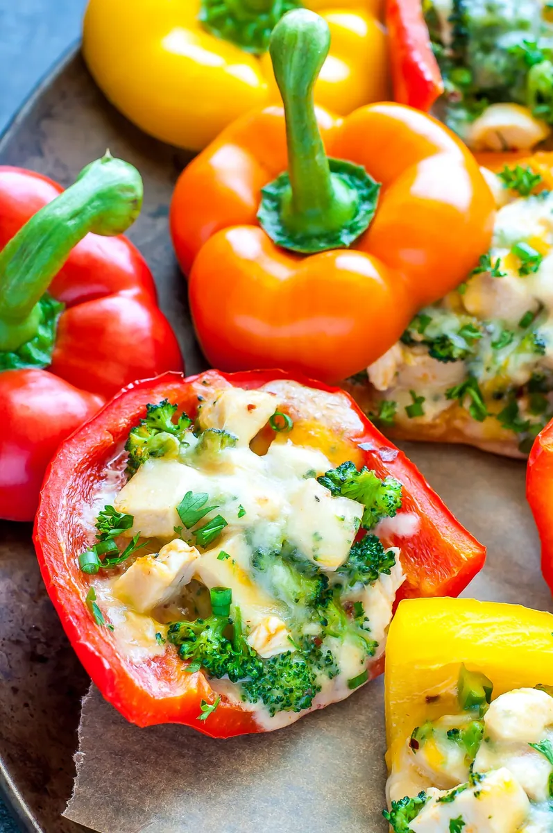Chicken Broccoli Stuffed Peppers
