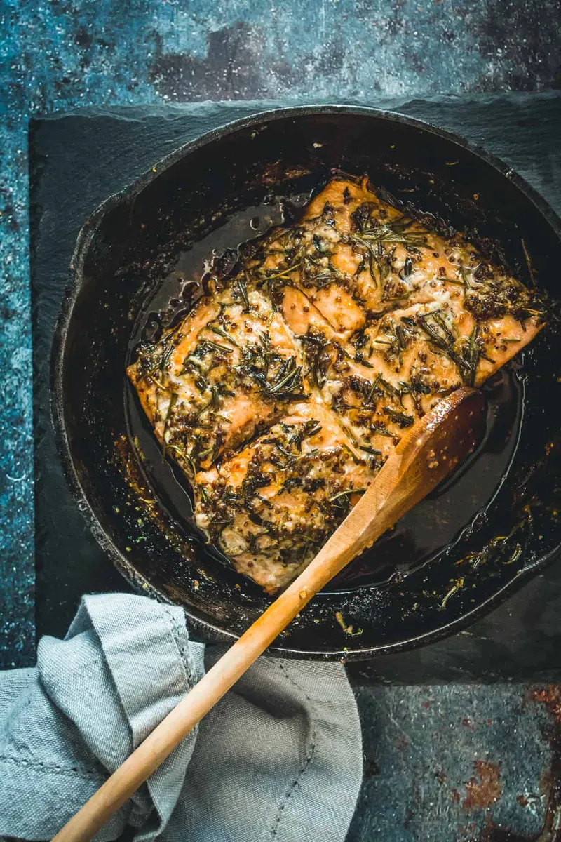 Cast Iron Mustard Salmon