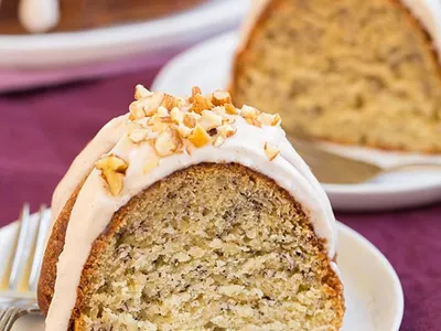 Banana Bundt Cake with Icing