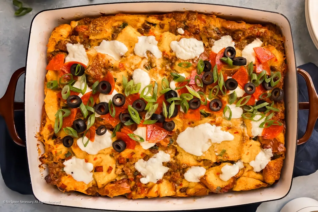 Egg and Pepperoni Strata