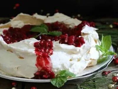 Pomegranate Pavlova