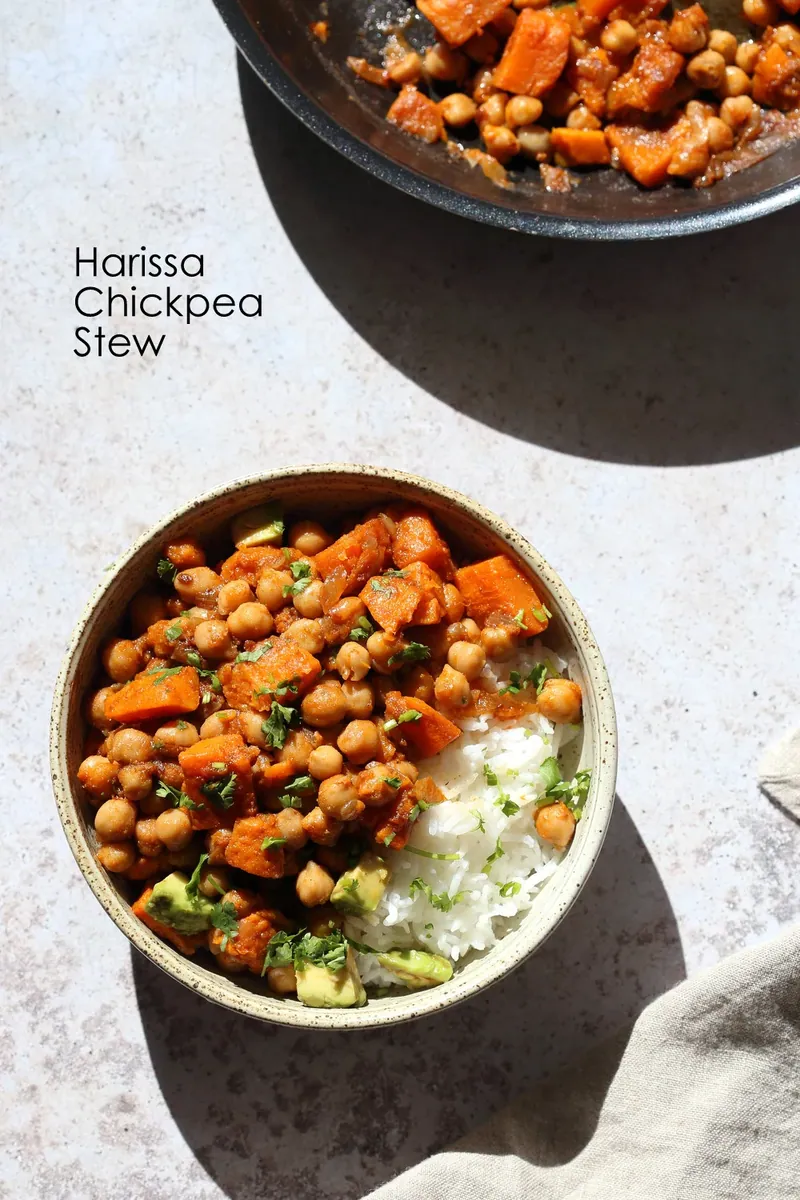 Harissa Chickpea Sweet Potato Stew