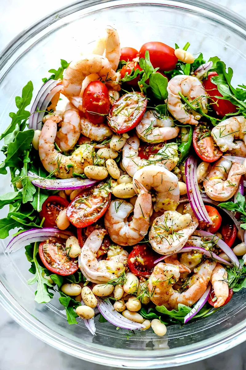 Mediterranean Shrimp Bean Salad