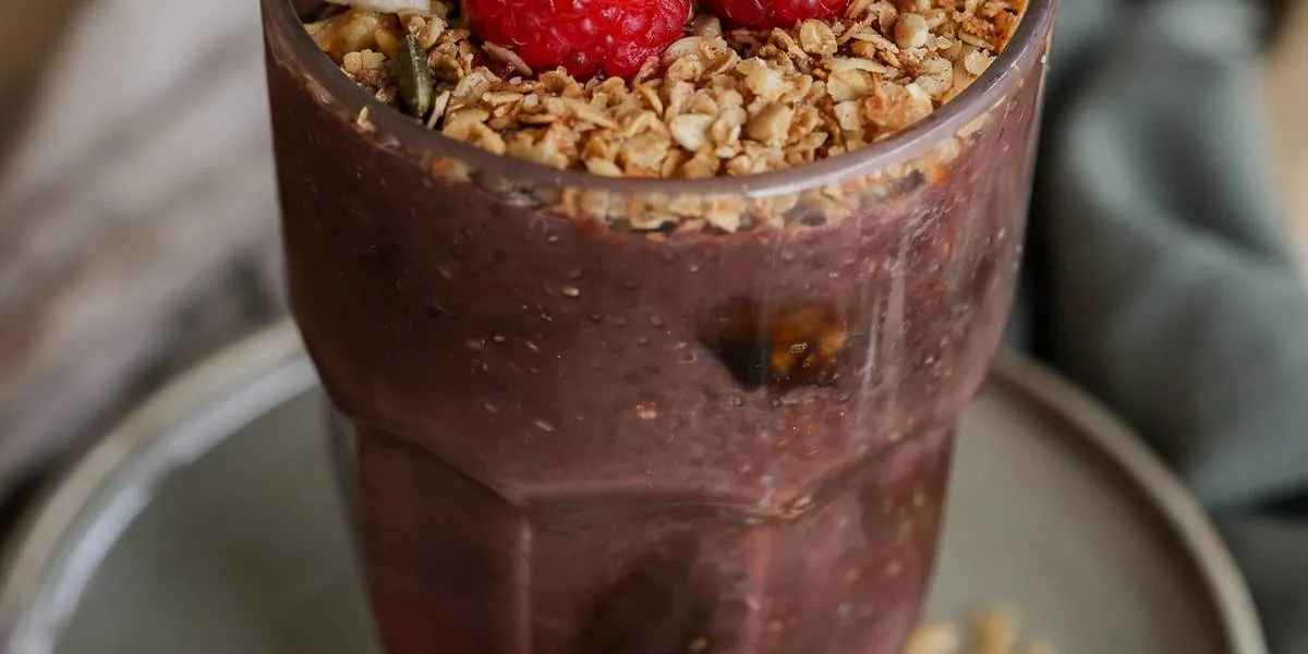 Chocolate Chia Pudding with berries