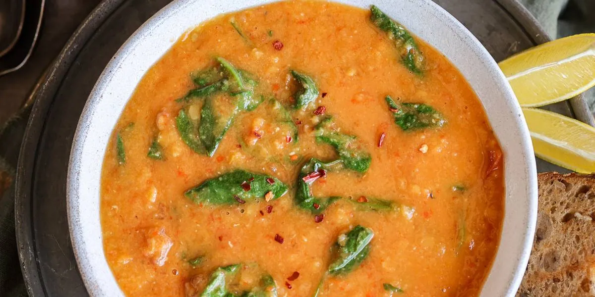 Red Lentil Spinach Soup