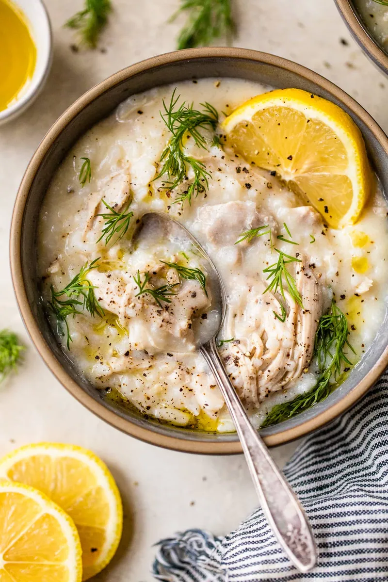 Avgolemono Chicken Rice Soup