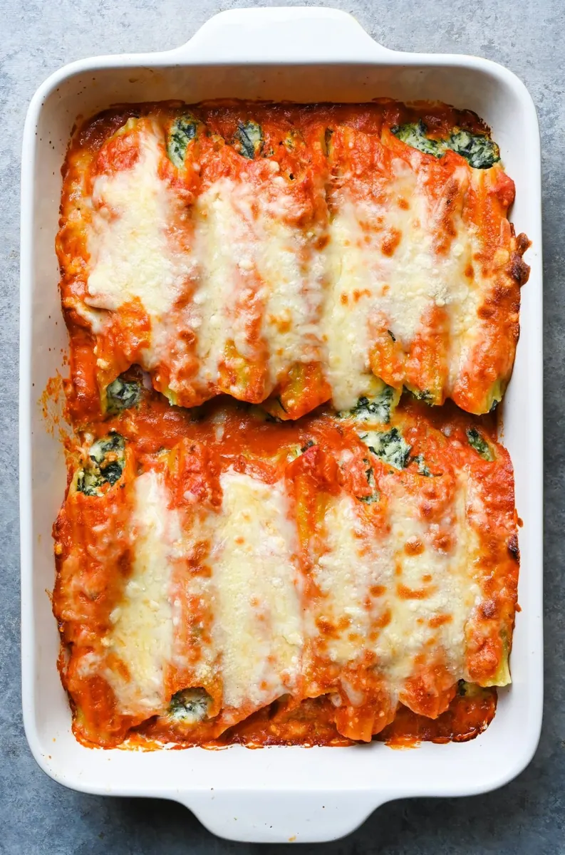 Spinach Cheese Manicotti