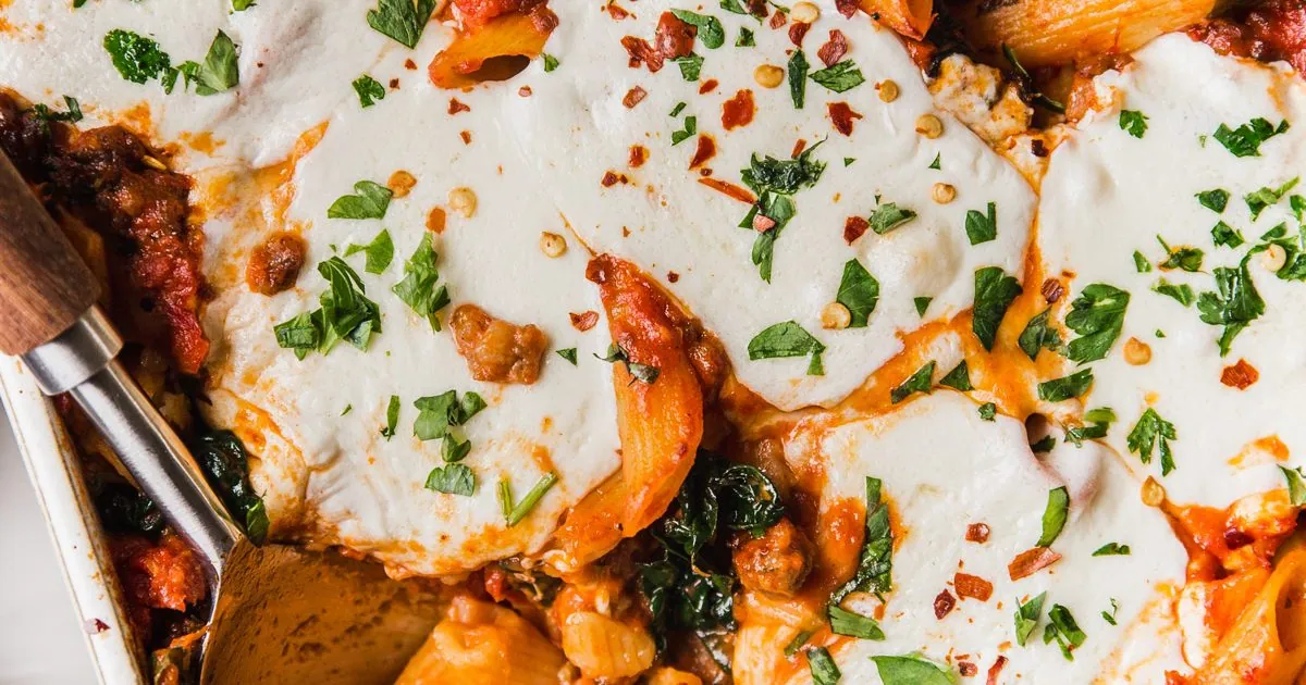 Baked Penne Vodka with Kale