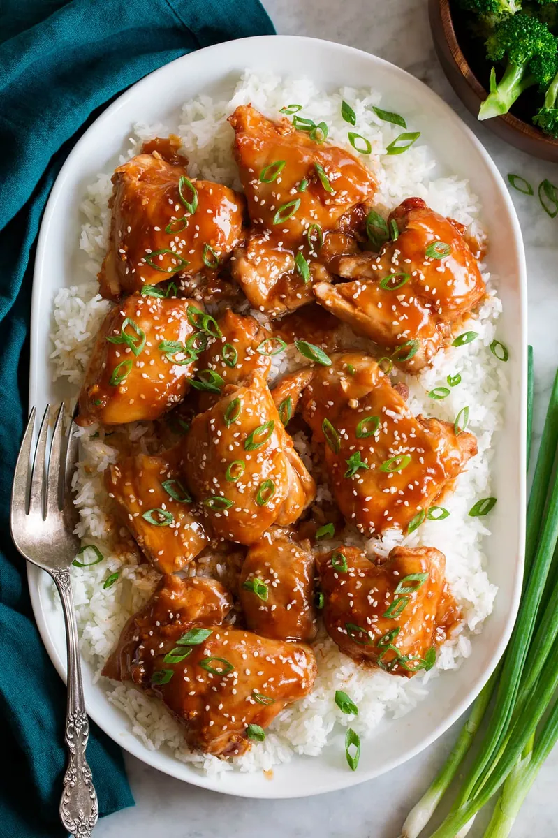 Slow Cooker Chicken Thighs with green onions