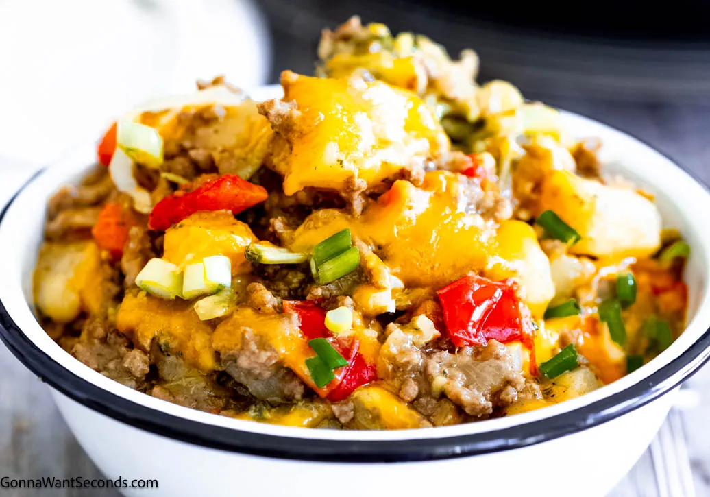 Ground Beef and Potatoes with bell peppers