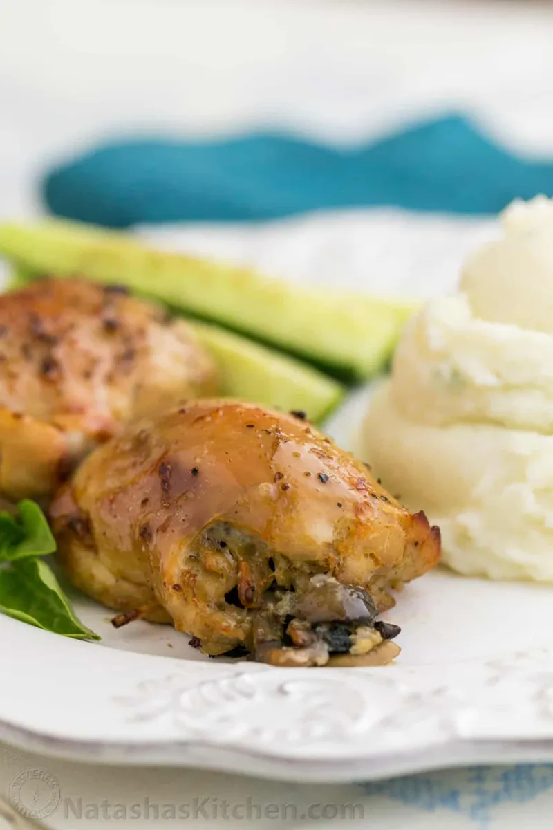 Mushroom Stuffed Chicken Thighs