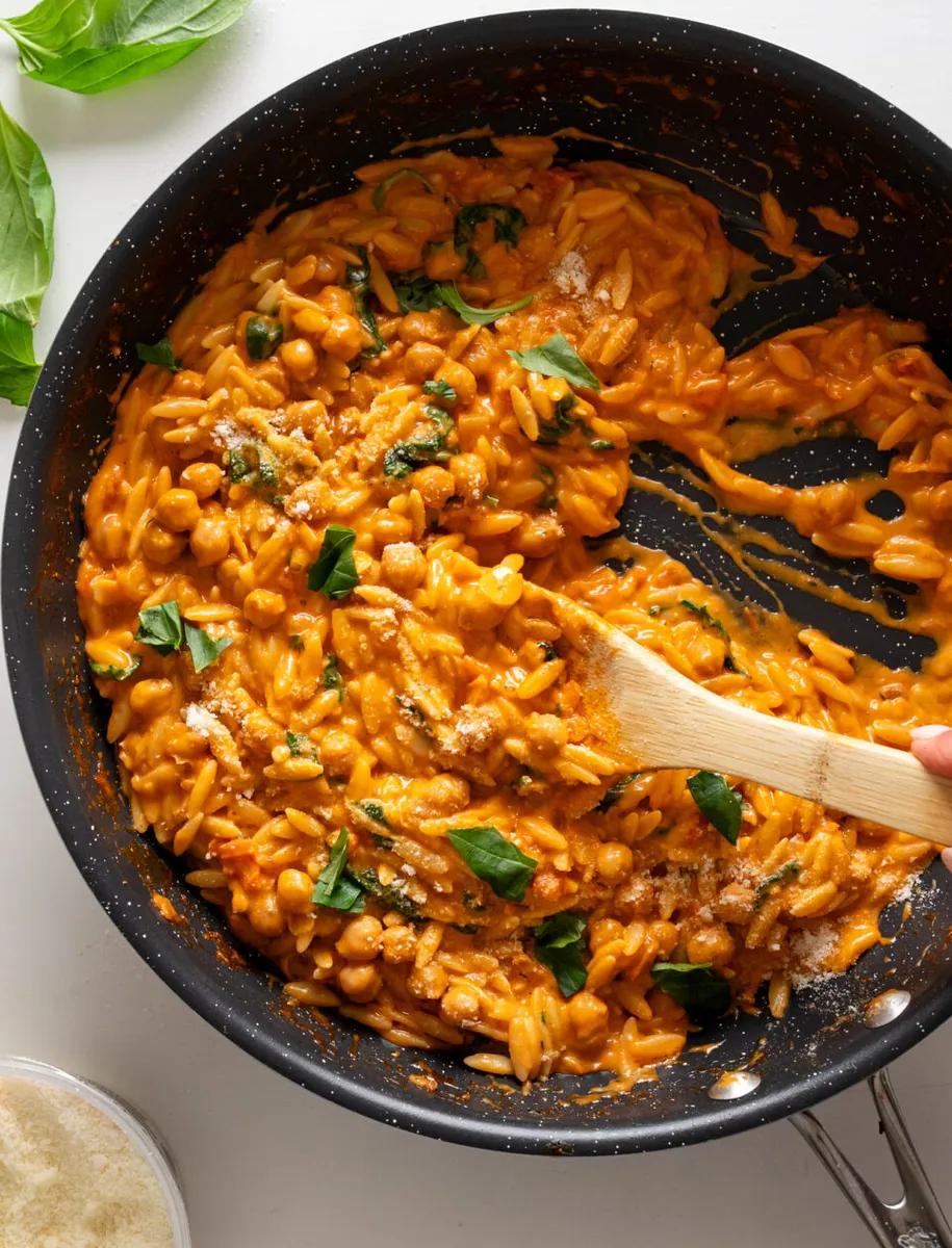 Creamy Chickpeas and Orzo