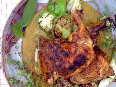 Peach Mole Grilled Chicken